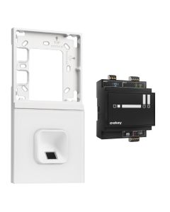 ekey xLine Fingerprintset Unterputzmontage, Loxone Montagerahmen 2-fach Silber