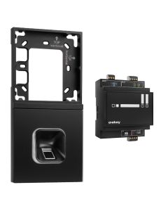ekey xLine Fingerprintset Unterputzmontage, Loxone Montagerahmen 2-fach Anthrazit