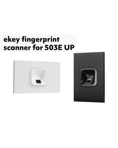 ekey xLine fingerprint scanner set for flush-mount installation in 503E flush-mount box
