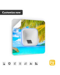 ekey xLine fingerprint set for flush mounting, Plastic frame in white incl. customized adhesive foil