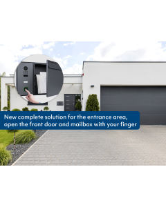 HELLO mailbox including DoorBird intercom D1100E and ekey sLine fingerprint scanner