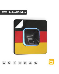 ekey xLine Fingerprintset für Unterputzmontage, Kunststoffrahmen in Schwarz inkl. rückstandsfreien WM-Klebefolien