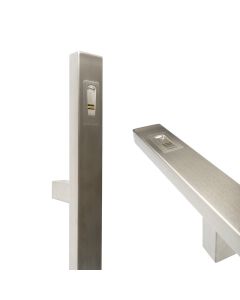arte Fingerprint-Türgriff mit Stange eckig, Stützen gerade inkl. ekey home SE micro plus 1 BT