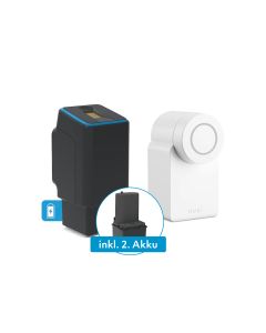 Fingerprint Schwarz mit zwei Akkus inkl. Nuki Smart Lock Weiß 4. Generation