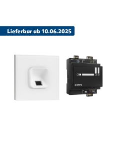 ekey xLine Fingerprintset Unterputzmontage, Loxone Montagerahmen 1-fach Silber