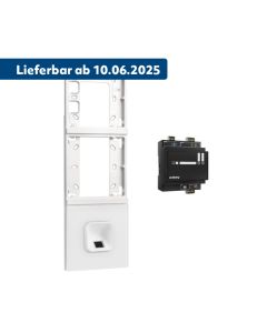 ekey xLine Fingerprintset Unterputzmontage, Loxone Montagerahmen 3-fach Silber