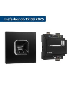 ekey xLine Fingerprintset Unterputzmontage, Loxone Montagerahmen 1-fach Anthrazit