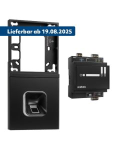 ekey xLine Fingerprintset Unterputzmontage, Loxone Montagerahmen 2-fach Anthrazit