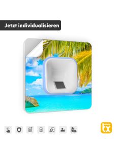 ekey xLine Fingerprintset für Unterputzmontage, Kunststoffrahmen in Weiß inkl. rückstandsfreier individualisierter Klebefolie