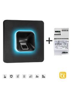ekey xLine fingerprint set for flush mounting, Plastic frame in black