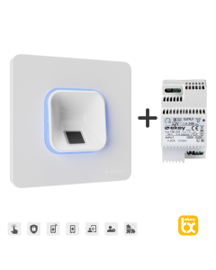 ekey xLine fingerprint set for flush mounting, Plastic frame in white