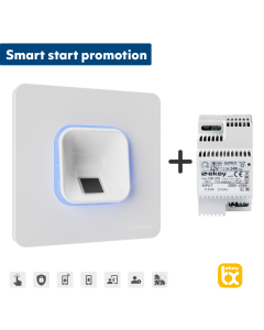 ekey xLine fingerprint set for flush mounting, Plastic frame in white